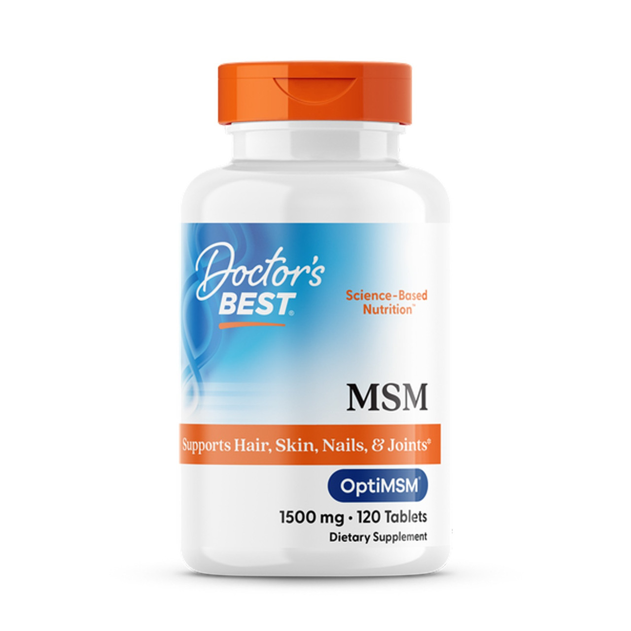 Метилсульфонилметан, МСМ, MSM, Doctor's Best, 1500 мг, 120 таблеток