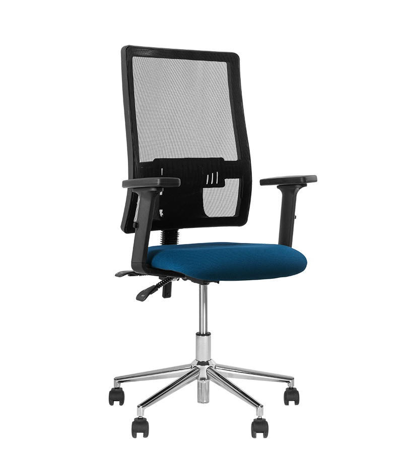 Крісло офісне Taktik II R net freelock CHR64 сітка ОР-24 тканина CSE-15 синя (Новий Стиль ТМ)
