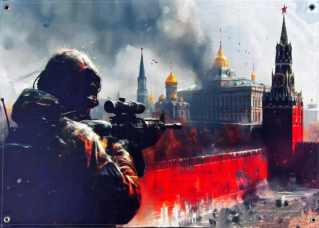 "Горить Москва" банер 900х600 мм, фото 1