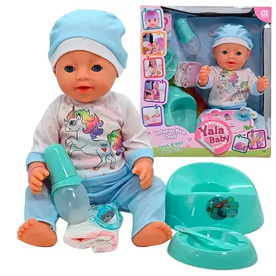 Великий пупс малюк горщик пляшечка 45 см сльози Інтерактивна лялька немовля з функцією плачу і пиття аксесуари
