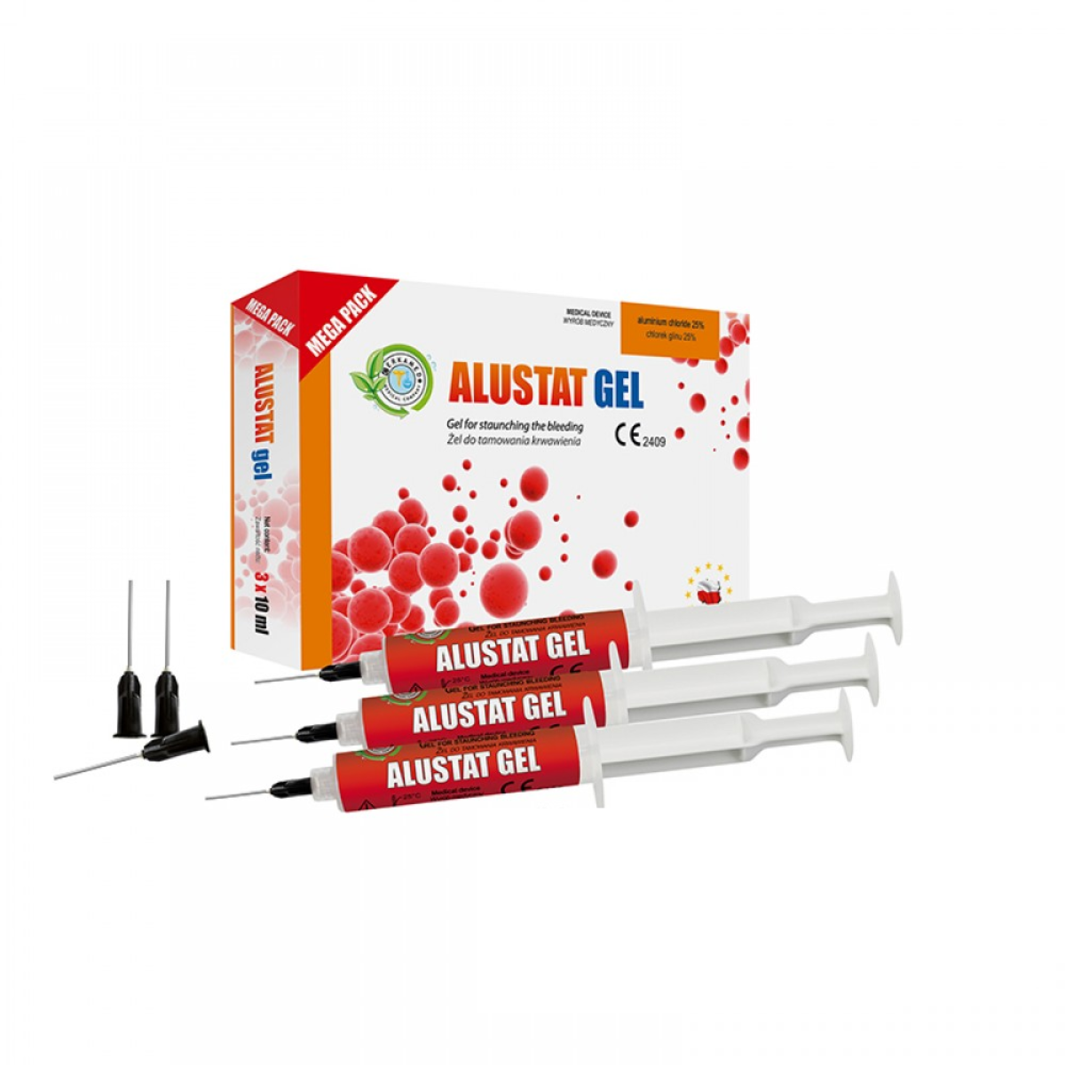 ALUSTAT GEL ( Алюстат Гель ) Гемостатик гель , Cerkamed, Польща MEGA PACK 3 шприци по 10 мл, фото 1
