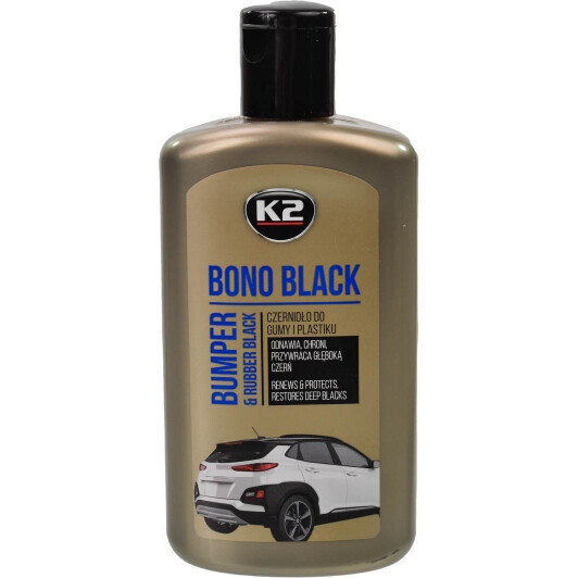 Чорнитель для шин, гуми, пластику K2 Bond Black 250ml (засіб конвалації шин), K030N