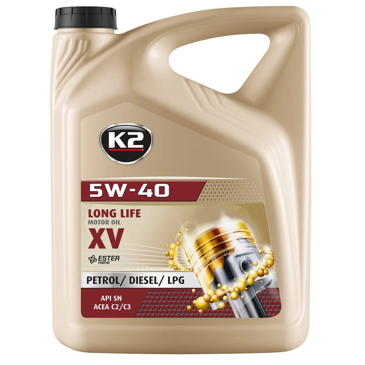 Олива моторна K2 Synthetic Motor Oil XV-C3 5W-40 5 л
