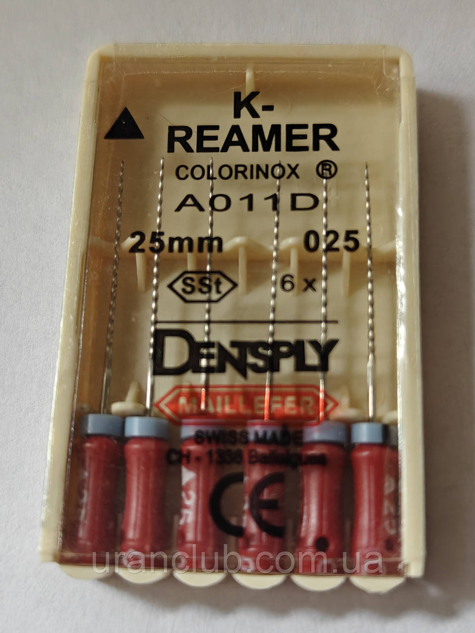 Ендодонтичний інструмент для кореневих каналів colorinox dentsply римери k reamer 25 мм №25 6 шт/уп.