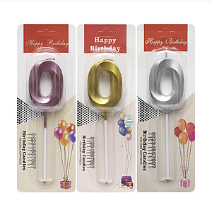 Свічка для торта 3D цифра "0" металік 5 см (TL-1056)