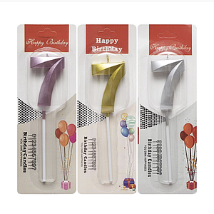 Свічка для торта 3D цифра "7" металік 5 см (TL-1056)