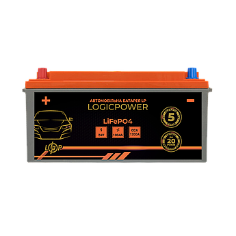 Автомобільний літієвий акумулятор LP LiFePO4 24V - 100 Ah (+ зліва) BMS 1200А