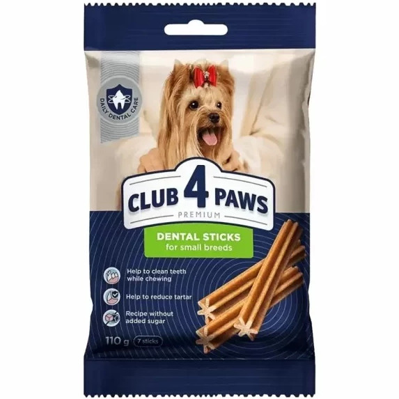 Ласощі Club 4 Paws Преміум для собак малих порід: дентал стикс, 110 г (Клуб 4 Лапи), фото 1