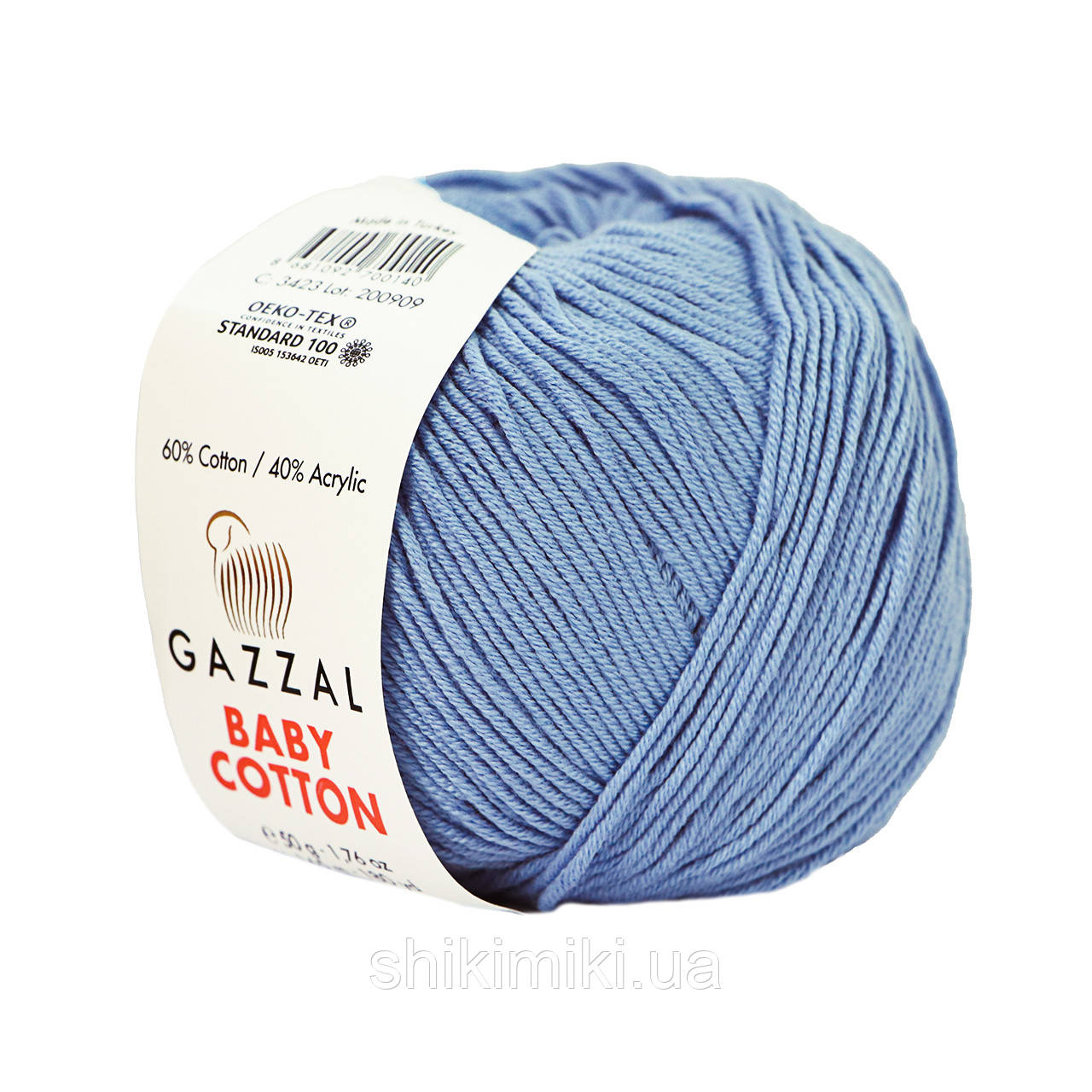 Трикотажна пряжа Gazzal Baby Cotton, колір Небесний, фото 1