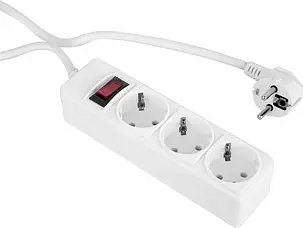 Фільтр живлення ProLogix (PRS-P3CU-30W) 3x1.0мм2 мідь, 3 розетки, 3 м, білий, фото 1