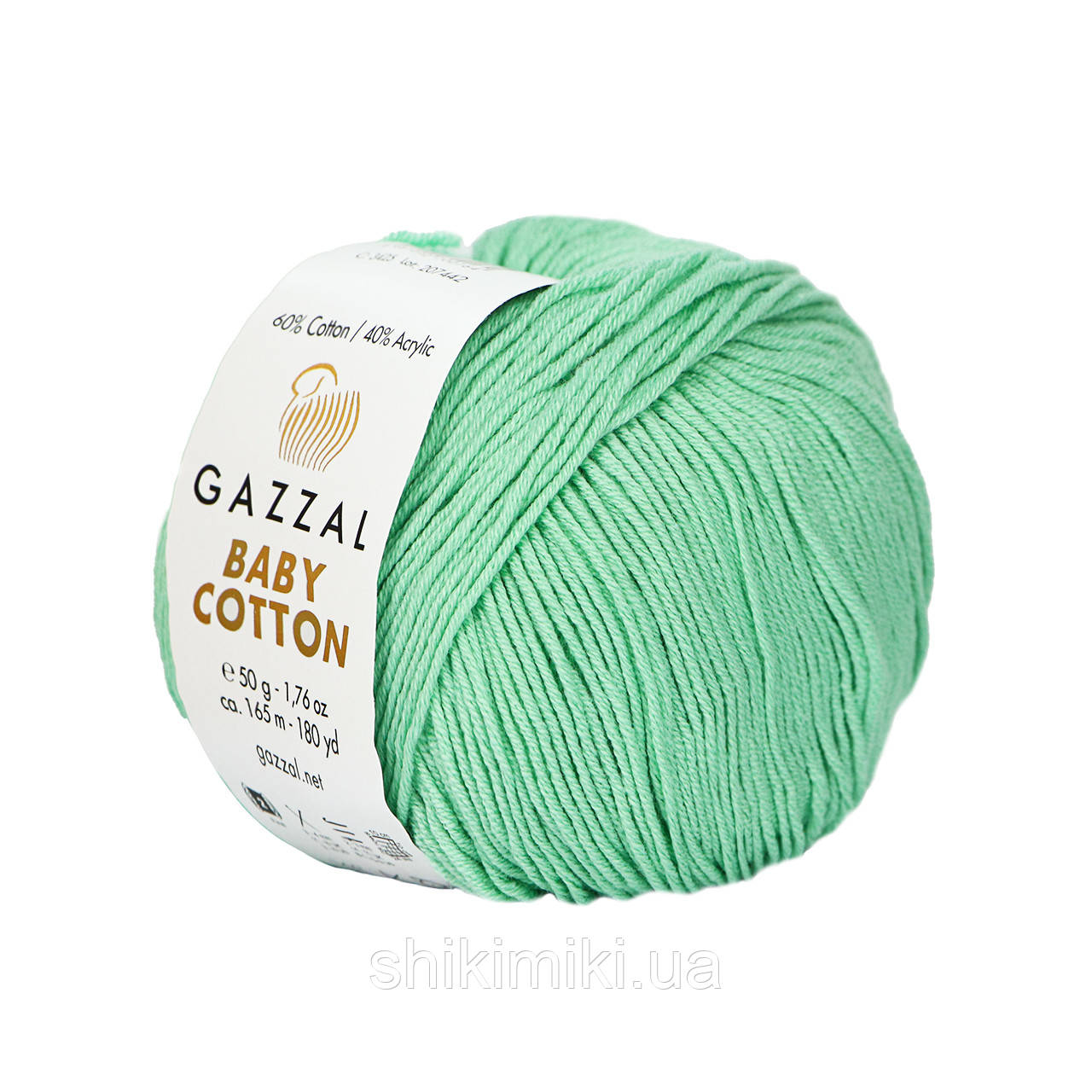 Трикотажна пряжа Gazzal Baby Cotton, колір М'ятний, фото 1