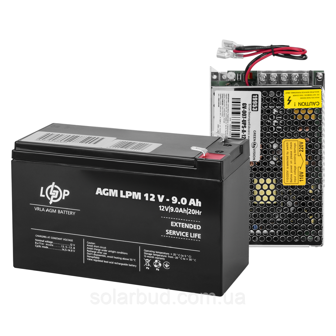 Блок безперебійного живлення з АКБ GV-007-UPS-A-1203-8A-9Ah, фото 1