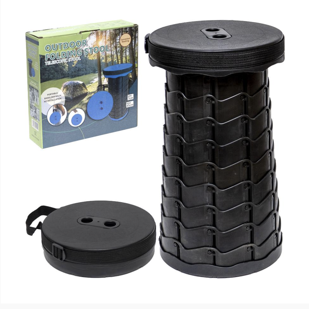 Стілець розкладний телескопічний чорний (XH-35), фото 1