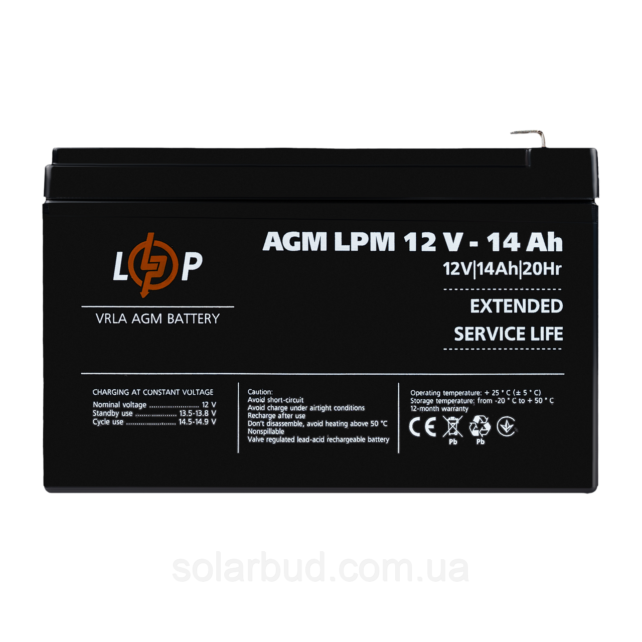 Акумулятор AGM LPM 12V - 14 Ah, фото 1