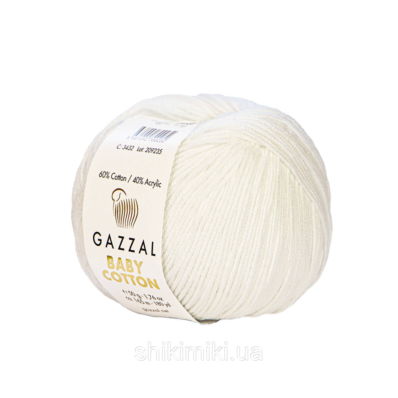 Трикотажна пряжа Gazzal Baby Cotton, колір Білий, фото 1