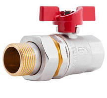 Кран американка ДУ15 вода різьба внутрішня/зовнішня прямий