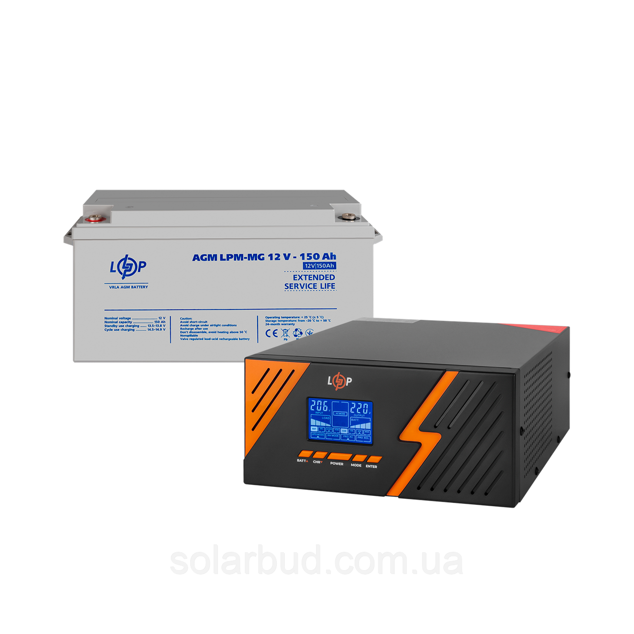 Комплект резервного живлення LP (LogicPower) ДБЖ + мультигелева батарея (UPS B1500 + АКБ MG 1800Wh)