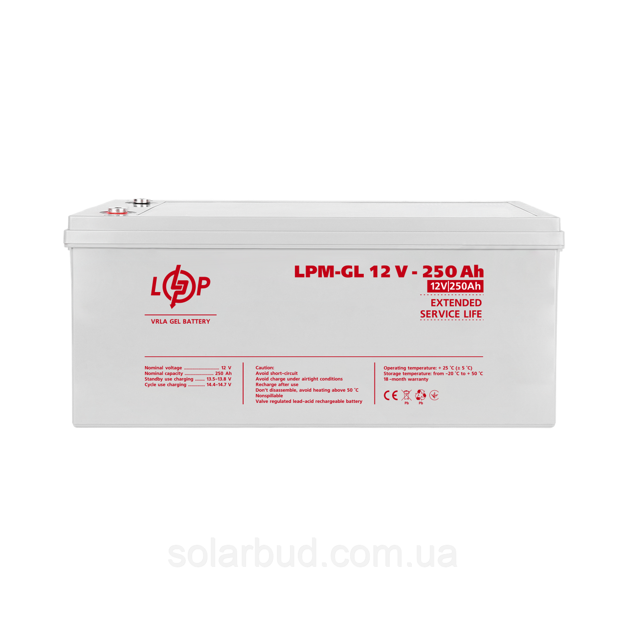 Акумулятор гелевий LPM-GL 12V - 250 Ah, фото 1