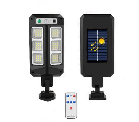 Вуличний світильник CB-Q6-6LED на сонячній батареї з датчиком руху, пульт ДУ, фото 1