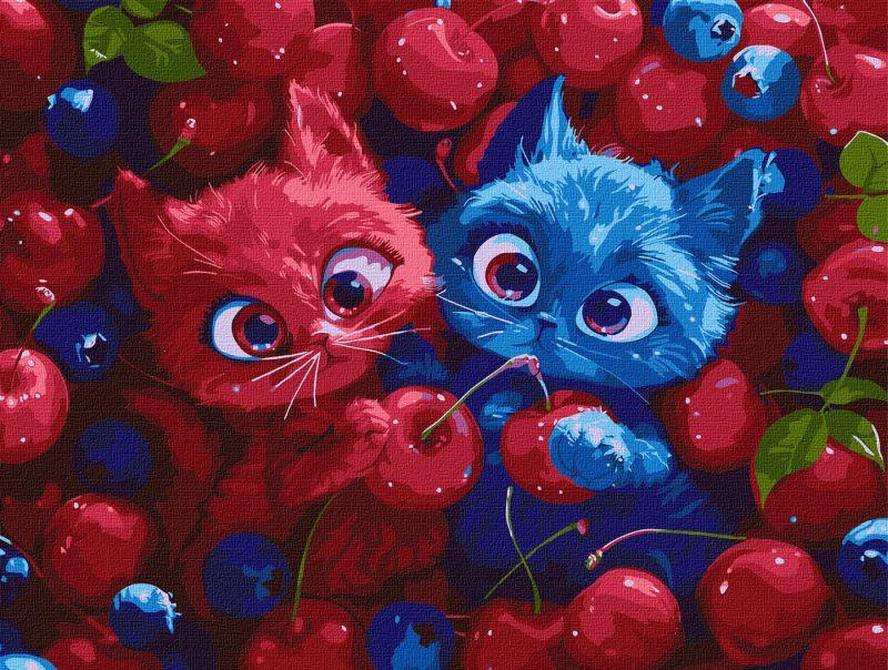 Картина за номерами Картина за номерами - Ягідні пухнастики 30*40 см Ідейка KHO 5143, фото 1