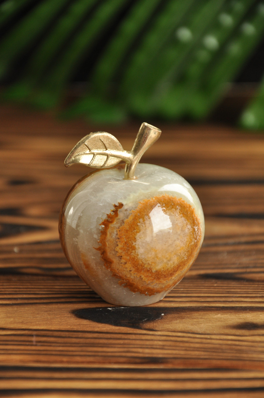 Статуетка яблуко з каменю онікс, 4.5 см (колір, як на фото), фото 1