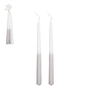 Набір із 2-х столових високих світло-сірих свічок Edelman