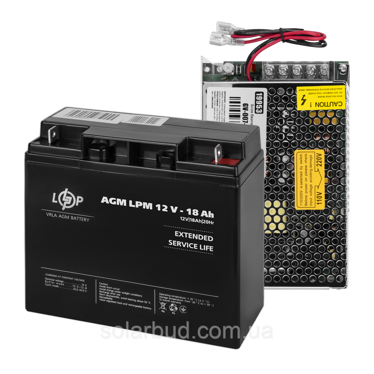 Блок безперебійного живлення з АКБ GV-007-UPS-A-1203-8A-18Ah, фото 1