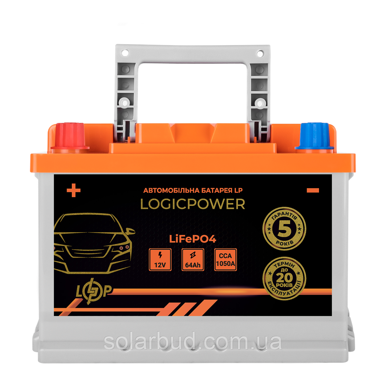 Автомобільний літієвий акумулятор LP LiFePO4 12V - 64 Ah (+ зліва) BMS 1050А, фото 1