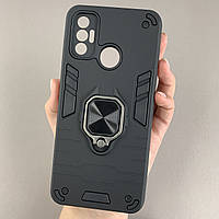 Чохол для Tecno Spark 7 (KF6n) протиударний із підставкою захистом камери на телефон техно спарк 7 чорний q4l