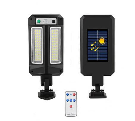 Вуличний світильник CB-Q6-2LED на сонячній батареї з датчиком руху, пульт ДУ, фото 1