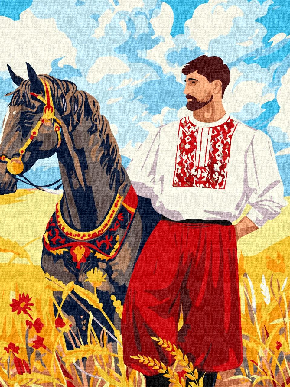 Картина за номерами Картина за номерами - Козак у полі 30*40 см Ідейка KHO 8467