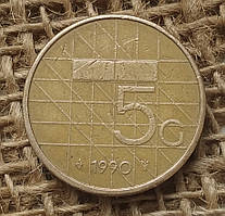 5 гульденiв 1990 року. Нiдерланди
