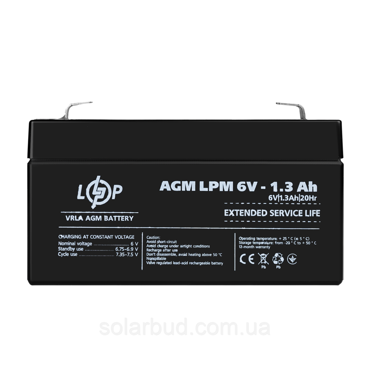 Акумулятор AGM LPM 6V - 1.3 Ah, фото 1