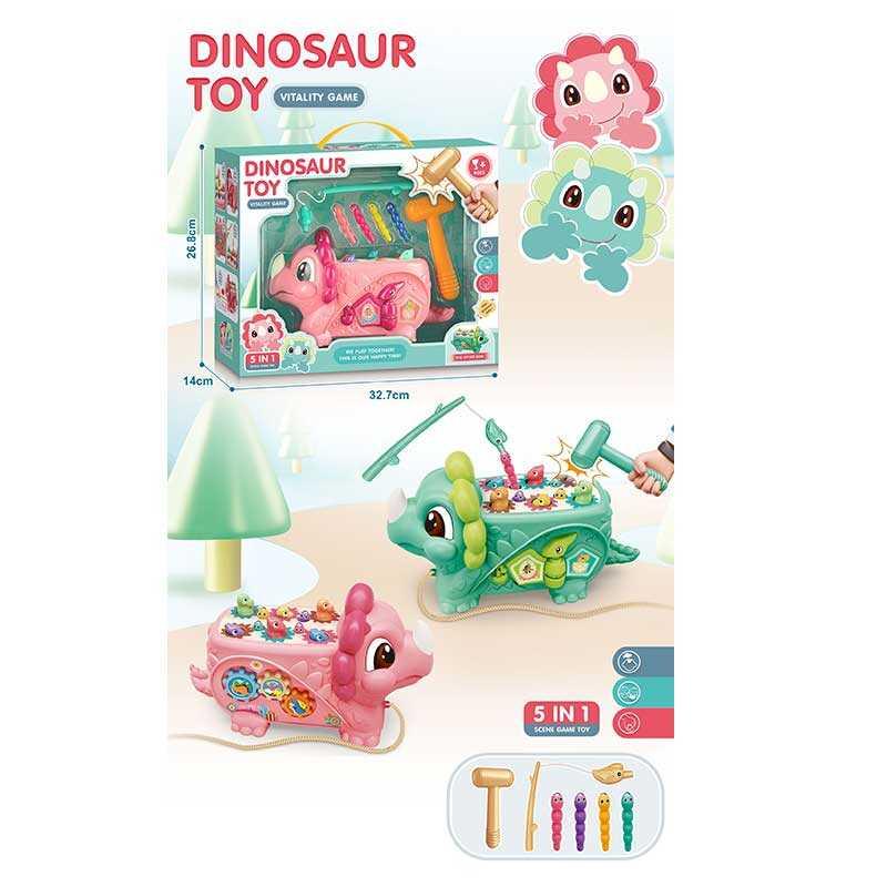 Стукалка B 046 - 2 кольори, 5 в 1, пальчикова гра, магнітна риболовля