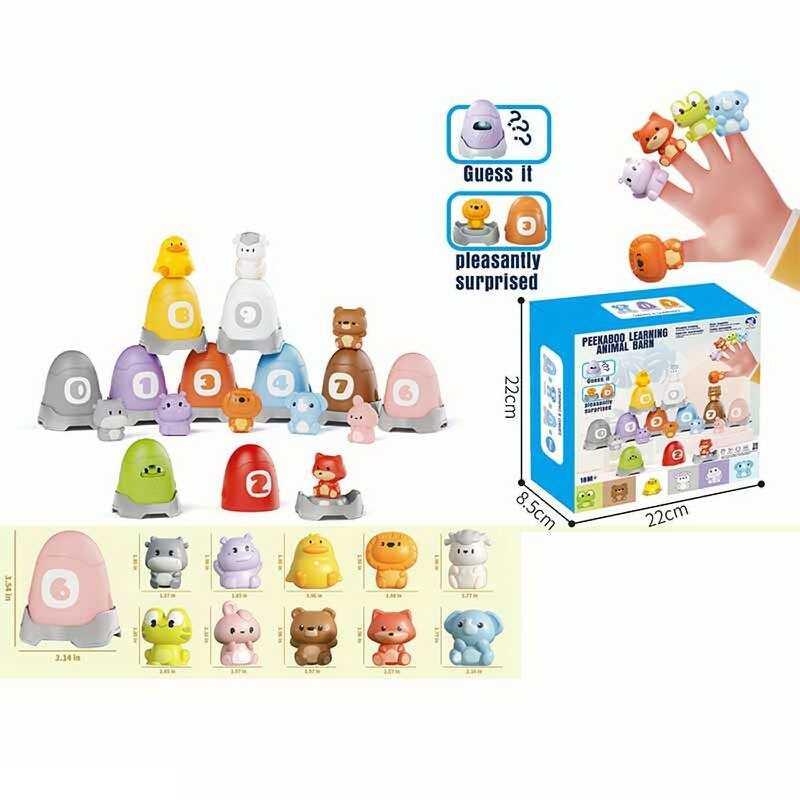 Логічна гра A 8996 - 2в1, пальчиковий театр, 10 тваринок, 10 будиночків