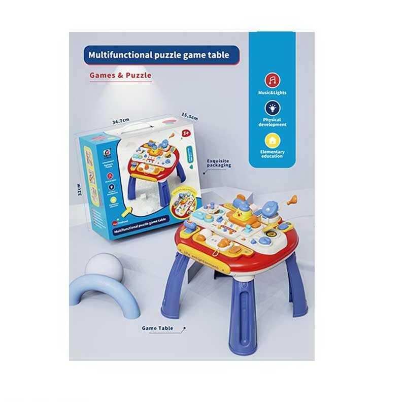 Ігровий музичний столик CY 8010 B звук, підсвічування, бізіборд, мелодії, пискавка, тріскачка, люстерко