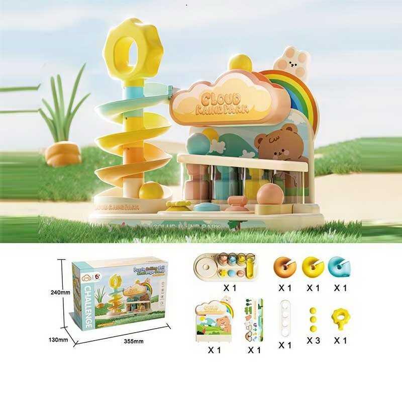 Гра з кулькою T 929 A ігрова платформа зі спіральною гіркою, 3 кульки, мелодія, звукові ефекти, підсвічування