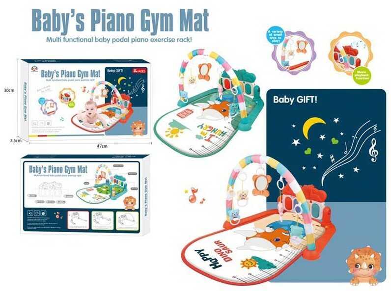 Килимок 139 - 2 кольори, підсвічування, звуки, мелодіїї, 5 іграшок-підвісок