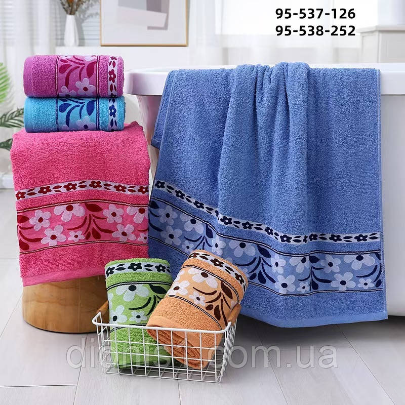 Лицьовий рушник махра розмір 50х90, 6 шт. в упаковці, фото 1