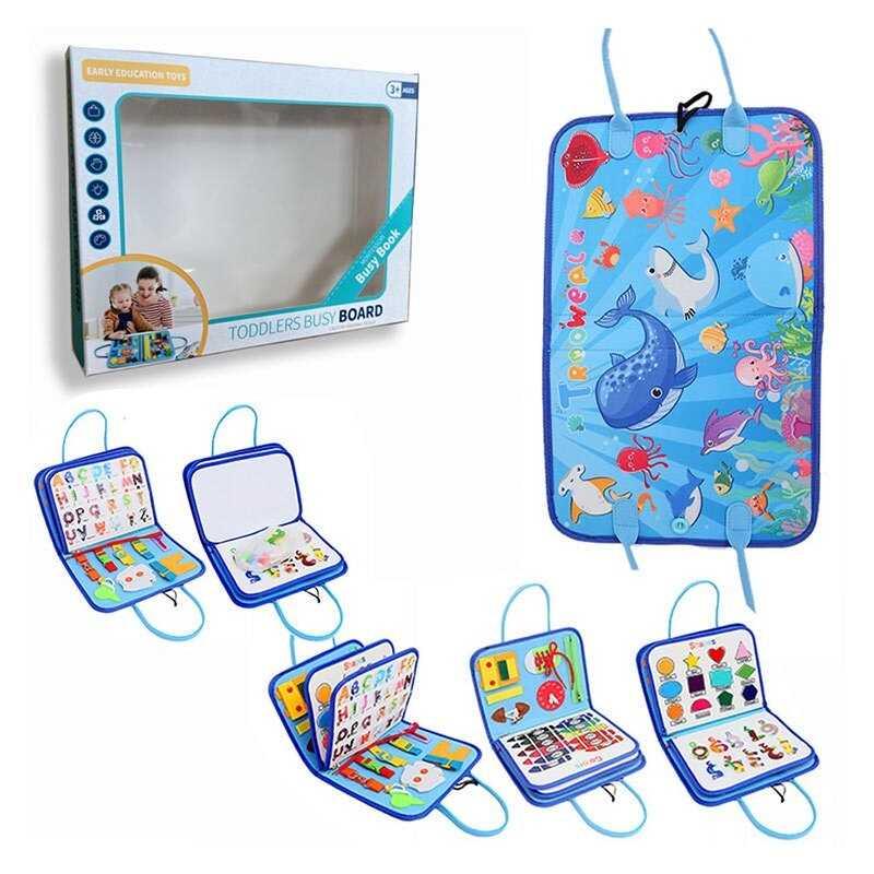 Логічна папка 432-18 A фетрова, елементи на липучках, цифри, кольори, форми, англ. абетка, дошка пиши-стирай, 2 маркери