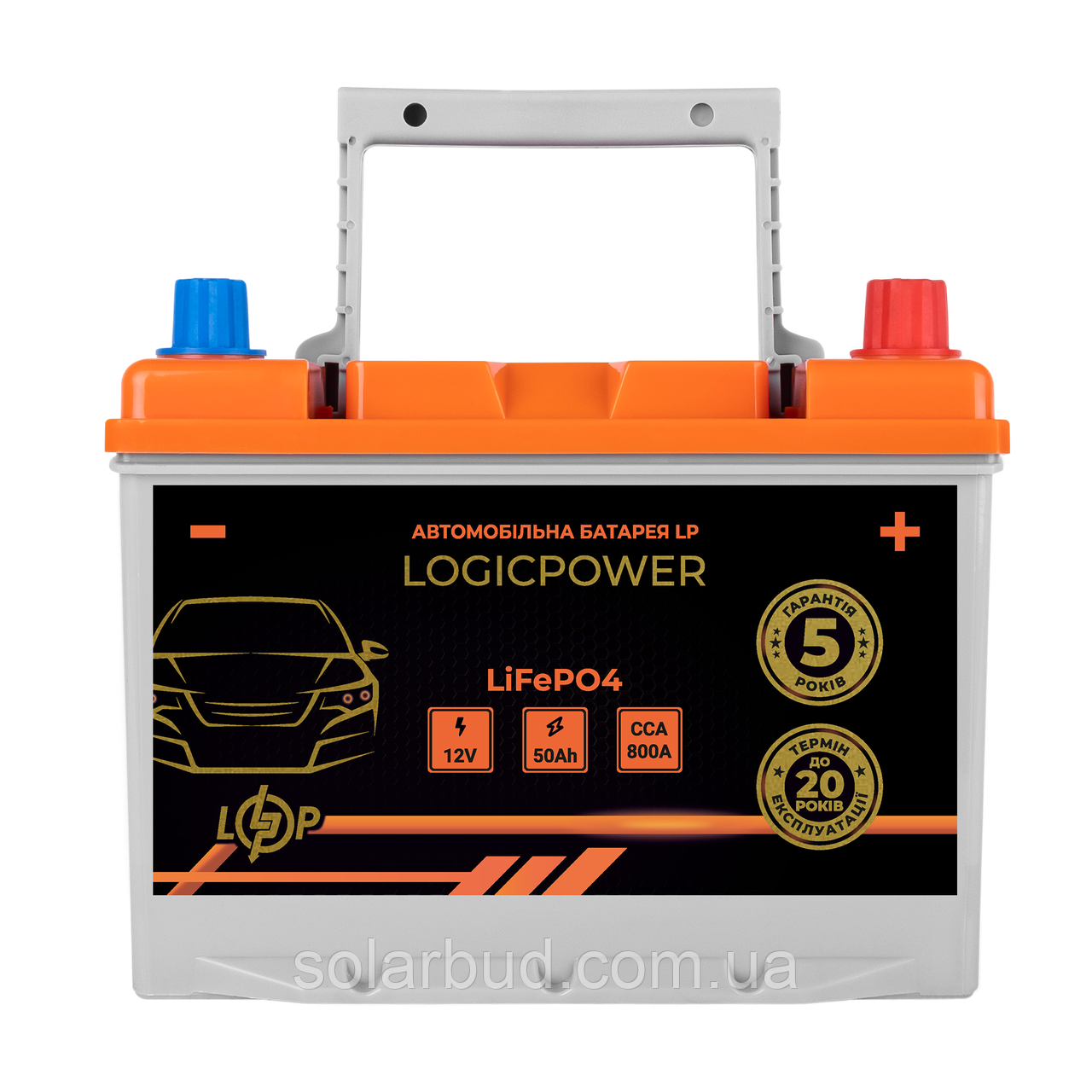 Автомобільний літієвий акумулятор LP LiFePO4 12V - 50 Ah (+ праворуч) BMS 800А, фото 1