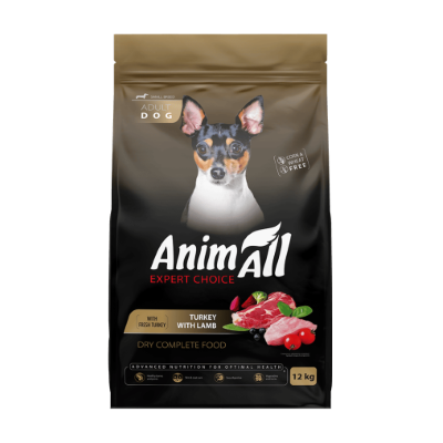 Сухий корм для собак малих порід AnimAll (АнімАлл) Small Breeds зі свіжою індичкою та ягням 12 кг