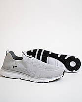 Чоловічі літні кросівки мокасини дихаючі Puma Grey сірі, фото 3