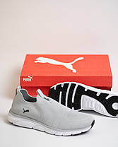 Чоловічі літні кросівки мокасини дихаючі Puma Grey сірі, фото 4