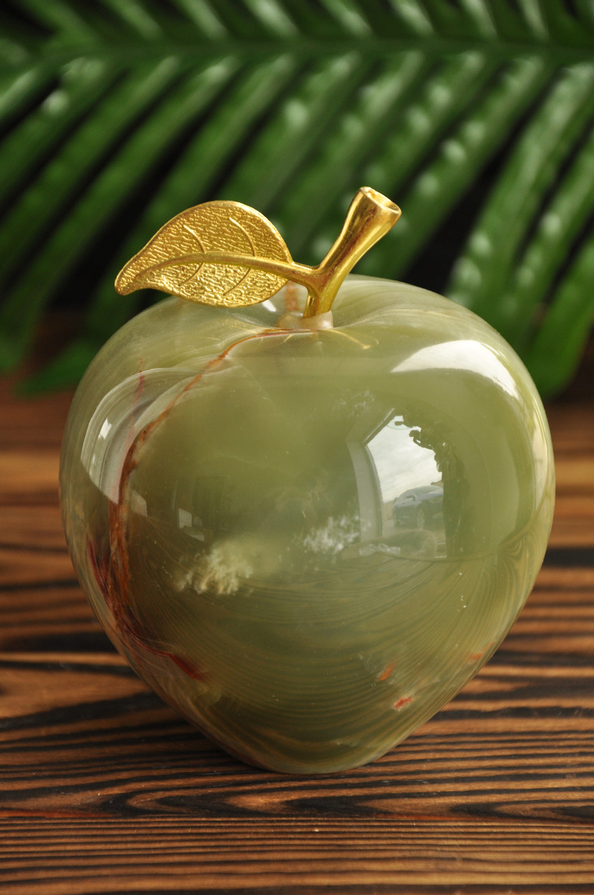 Статуетка яблуко з каменю онікс, 9 см (колір, як на фото), фото 1