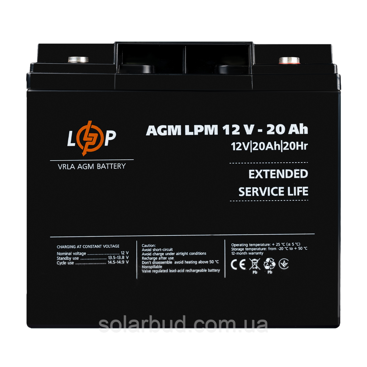Акумулятор AGM LPM 12V-20 Ah під болт М5, фото 1