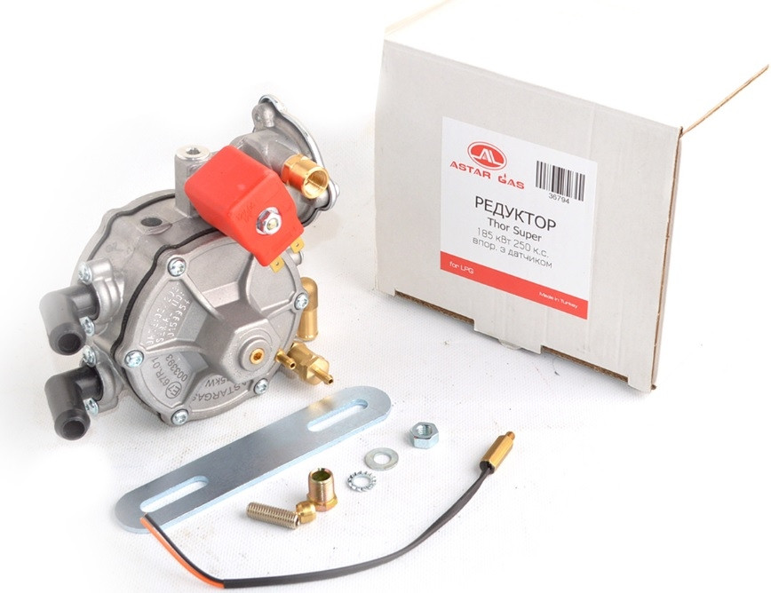 Редуктор Astar Gas Thor Super 185кВт 250л.с гбо 4 поколение, с клапаном, датчиком
