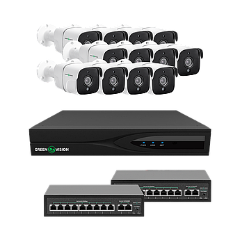 Комплект відеоспостереження на 12 камер GV-IP-K-W89/12 5MP