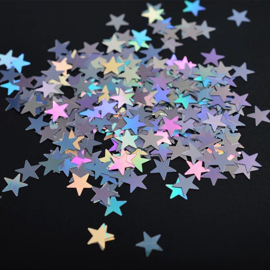 Конфетті Зірки для свята жорсткий 15 г 10 мм перламутровий, фото 1