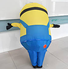 Надувний костюм Міньйон з двома очима RESTEQ для дорослих — костюм на Гелловін, зріст 150–185 см, із вентилятором, фото 4
